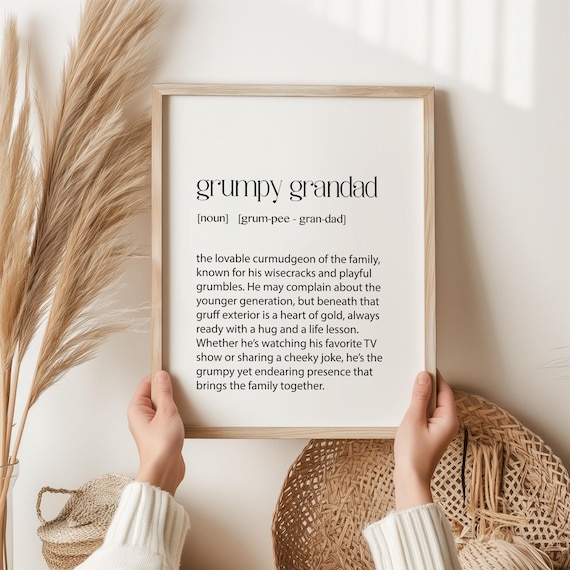 Grumpy Grandad Funny Grandpa Humorous Art Print