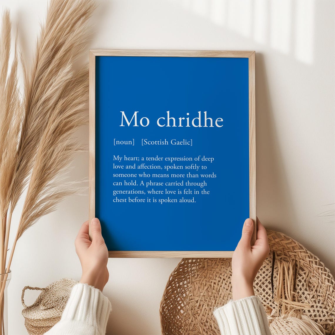 Mo Chridhe My Heart Scottish Gaelic Love Definition Quote Poster