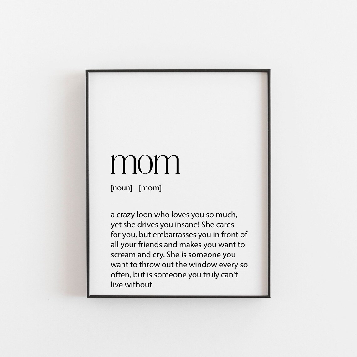 Mom Definition Gift, Funny Mother's Day Poster