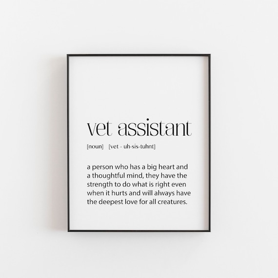 Vet Assistant Gift Definition, Office Decor Poster