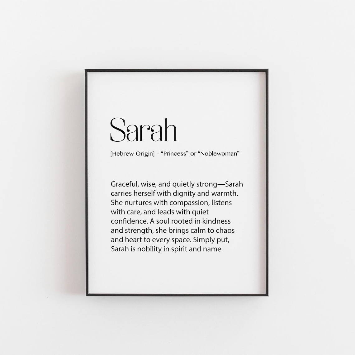 Sarah Name Meaning Print, Nursery Decor Poster