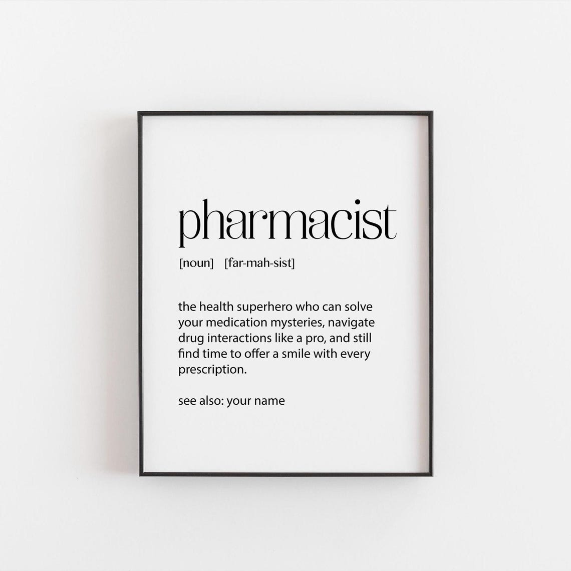 Pharmacist Definition Funny Medical Superhero Appreciation Poster - Image 4