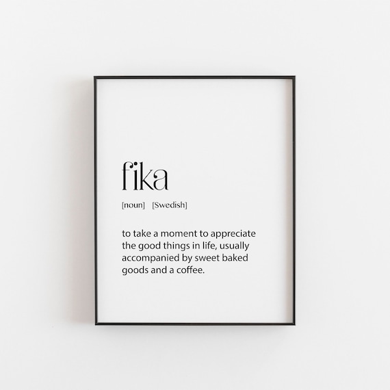 Fika Print, Swedish Scandinavian Housewarming Decor