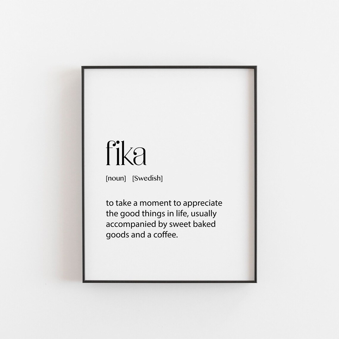 Fika Print, Swedish Scandinavian Housewarming Decor