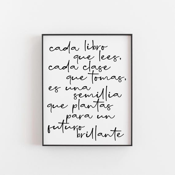Motivational Spanish Quote Art Print, Classroom Decor