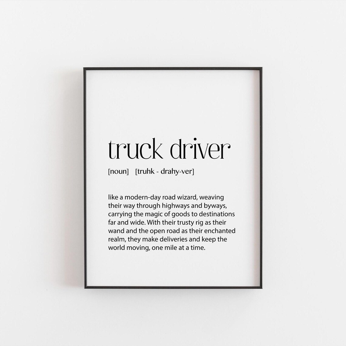Truck Driver Definition Noun Road Wizard Dictionary Style Trucker Poster