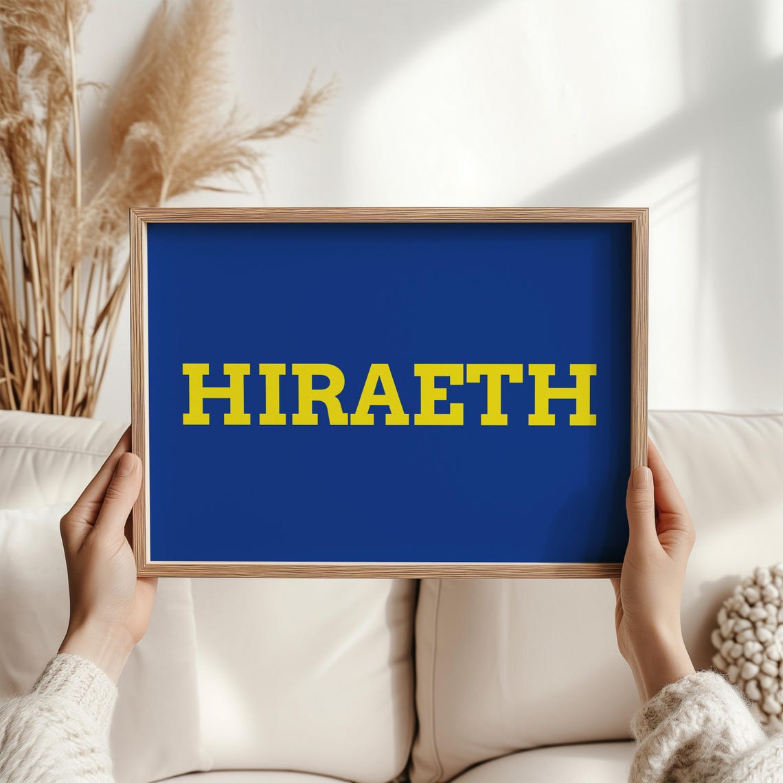 Hiraeth Welsh Word Print Bold Black Serif Minimal Typography Decor - Image 3