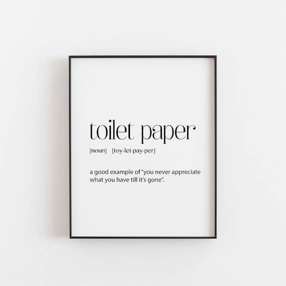 Bathroom Toilet Paper Definition Funny Wall Art Print