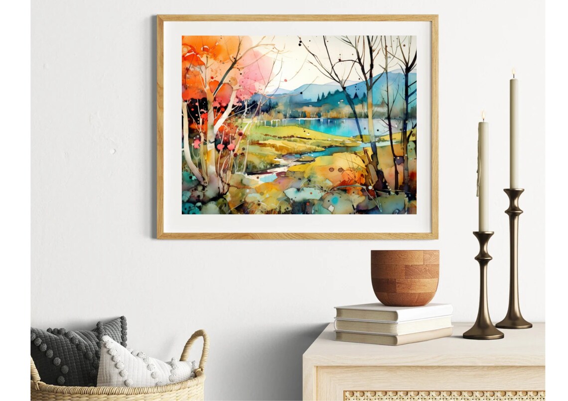 Aspen Colorado Mountain Landscape Watercolor Art Print - Image 5