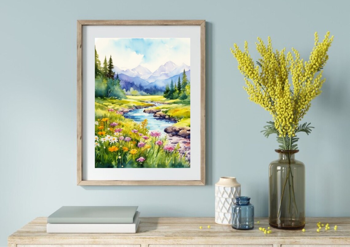 Rocky Mountains Colorado Spring Landscape Art Print - Image 4