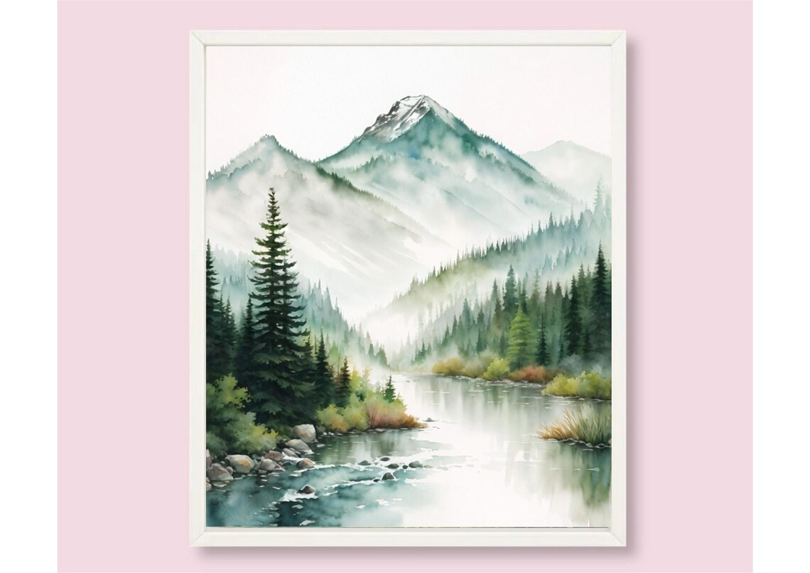 Adirondack Mountains Watercolor Art Print, New York - Image 5