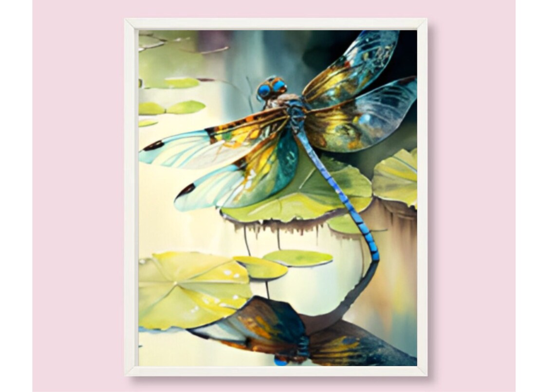 Dragonfly Watercolor Art Print, Botanical Insect - Image 6