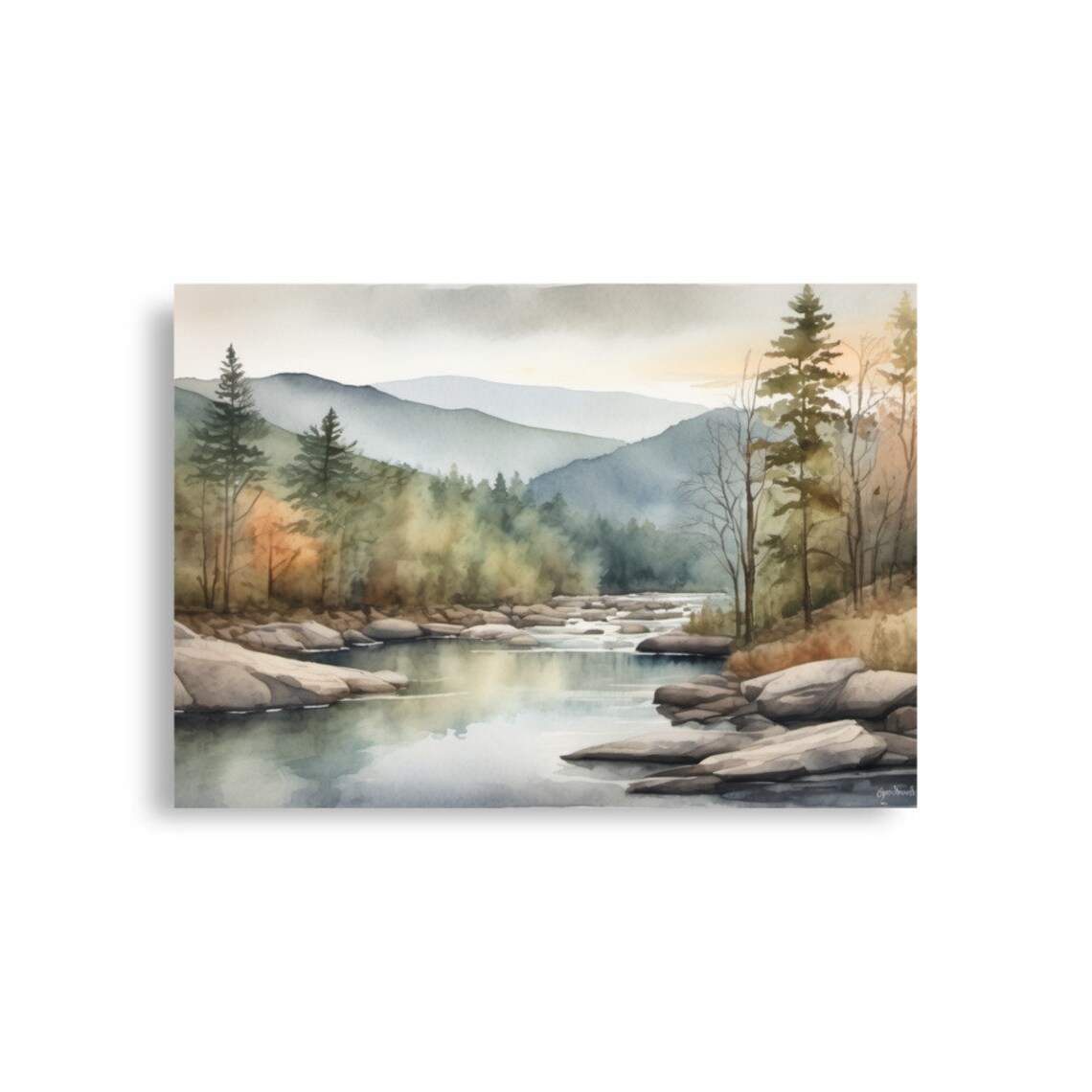 Great Smoky Mountains National Park Watercolor Travel Poster - Image 2
