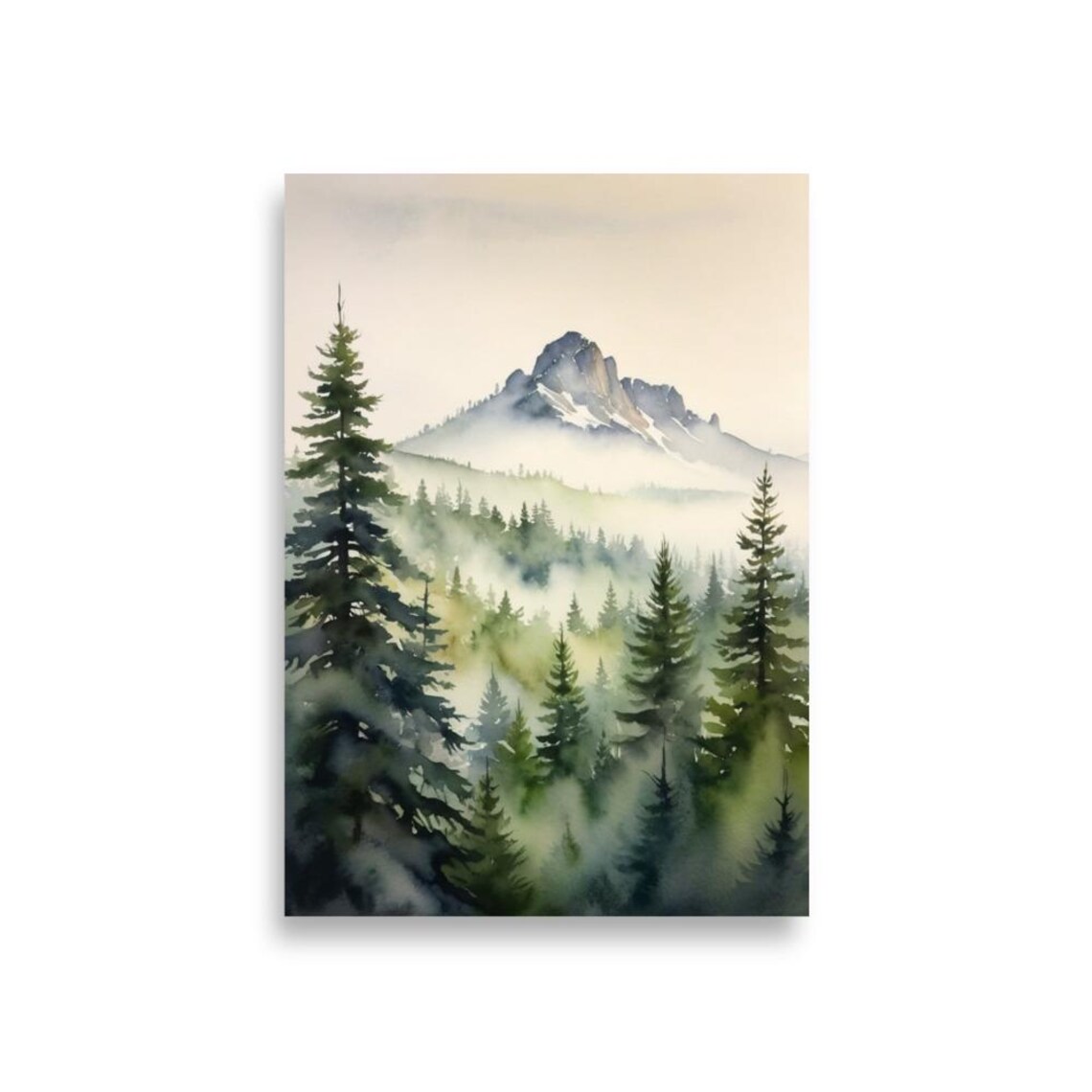 Mount Shasta Watercolor Art Print, California Landscape - Image 3