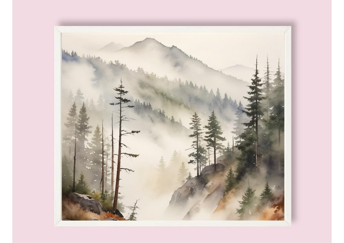 Appalachian Mountains Watercolor Art Print, Smoky Mountains - Image 6