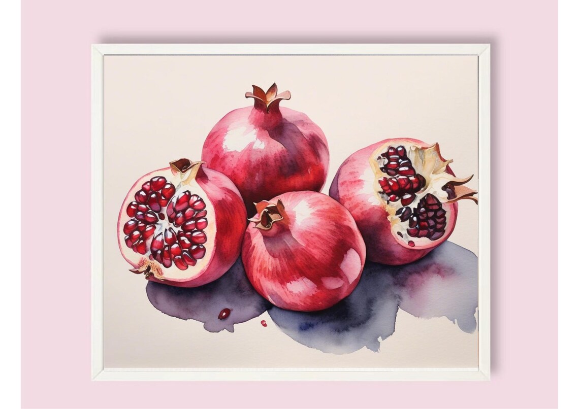 Pomegranate Watercolor Art Print, Farmhouse Kitchen Decor - Image 6