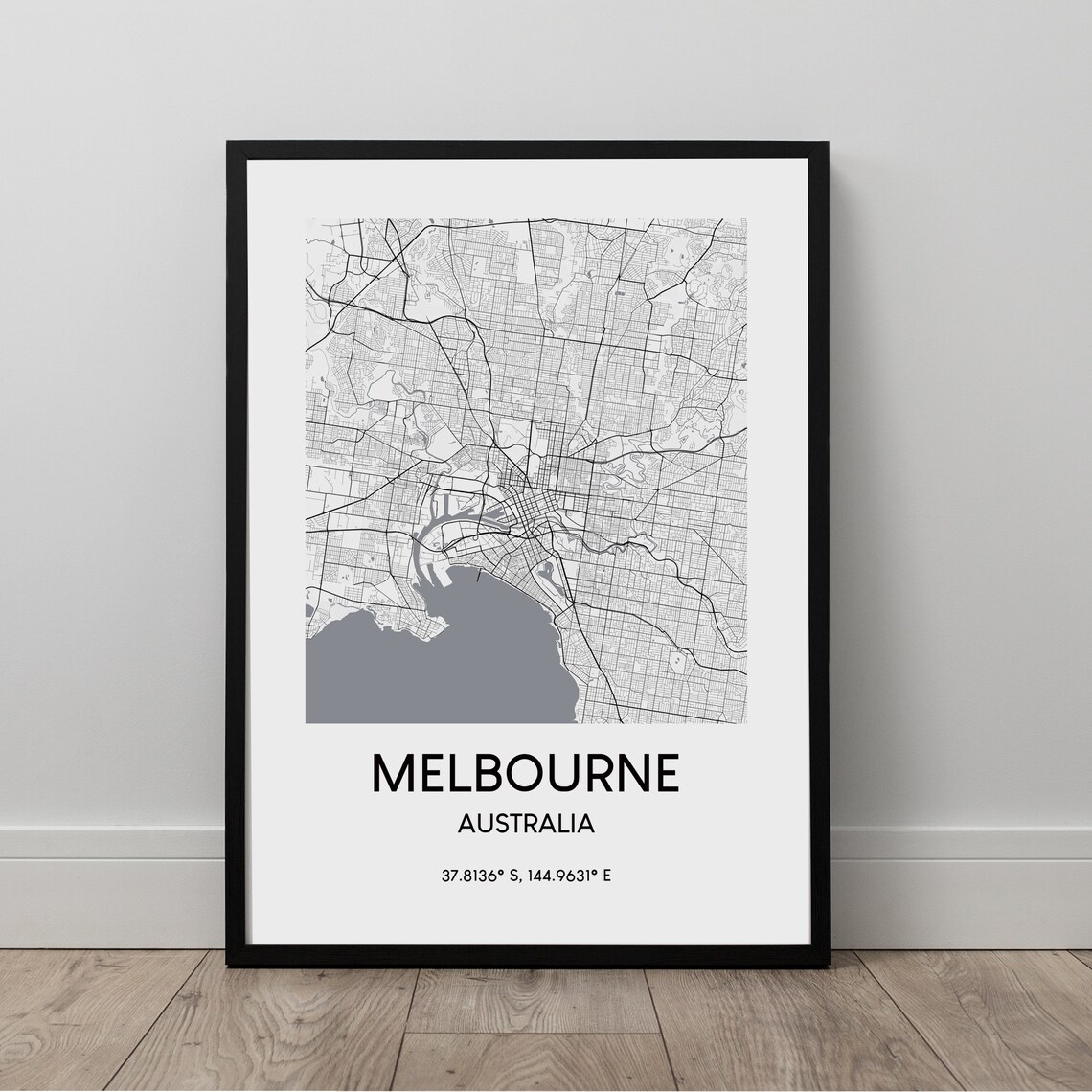 Melbourne Map Print Australia Poster Travel Wall Art Gift