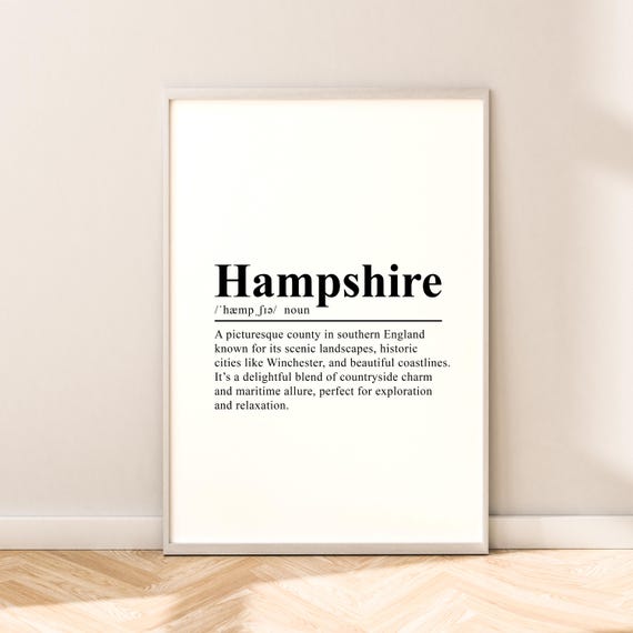 Hampshire Minimalist Travel Poster, Hampshire England