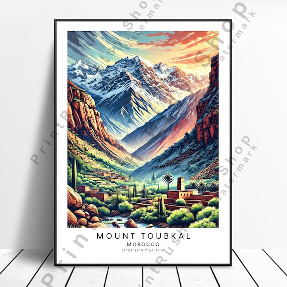 Mount Toubkal Morocco Illustration Art Print