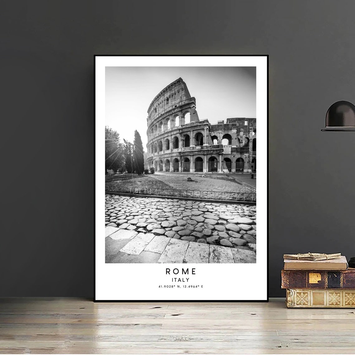 Rome Italy Colosseum Coordinates Minimalist Art Print - Image 2