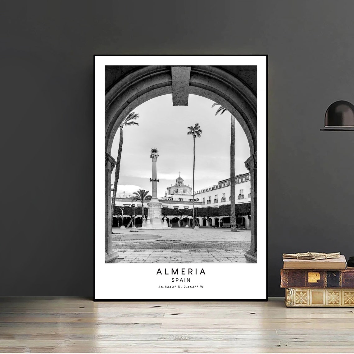 Almeria Spain Black and White Minimalist Travel Poster - Image 2