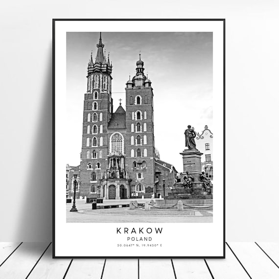 Krakow Poland Minimalist Travel Poster Art Print