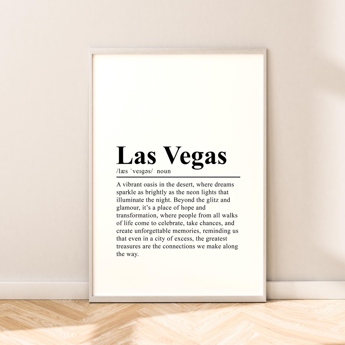Las Vegas Travel Poster, Minimalist Wall Quote Print