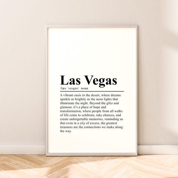 Las Vegas Travel Poster, Minimalist Wall Quote Print