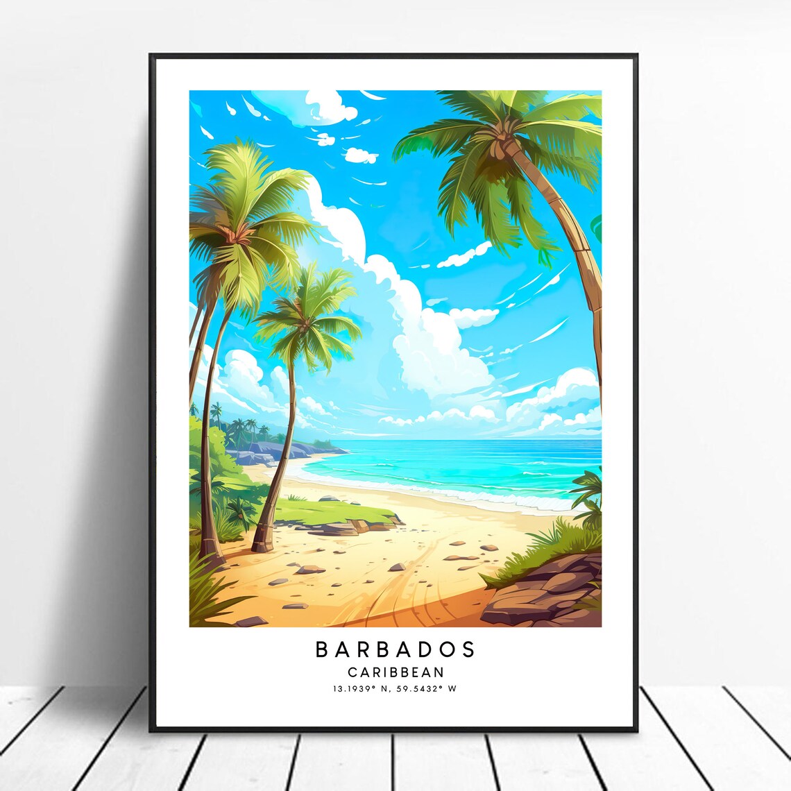 Barbados Abstract Minimalist Travel Poster