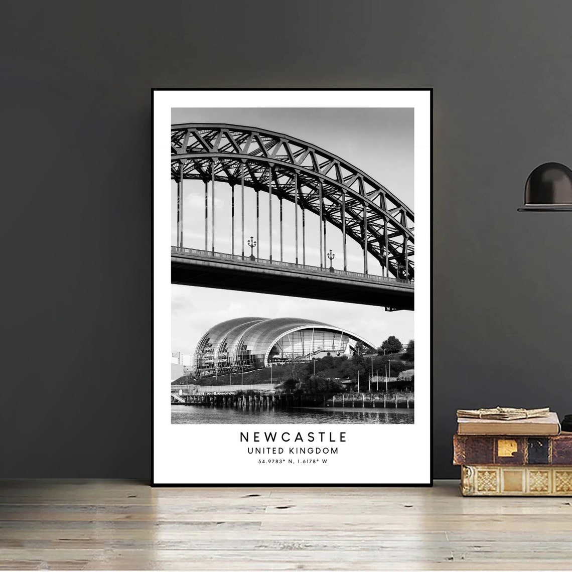 Newcastle Upon Tyne Black And White Travel Poster - Image 2