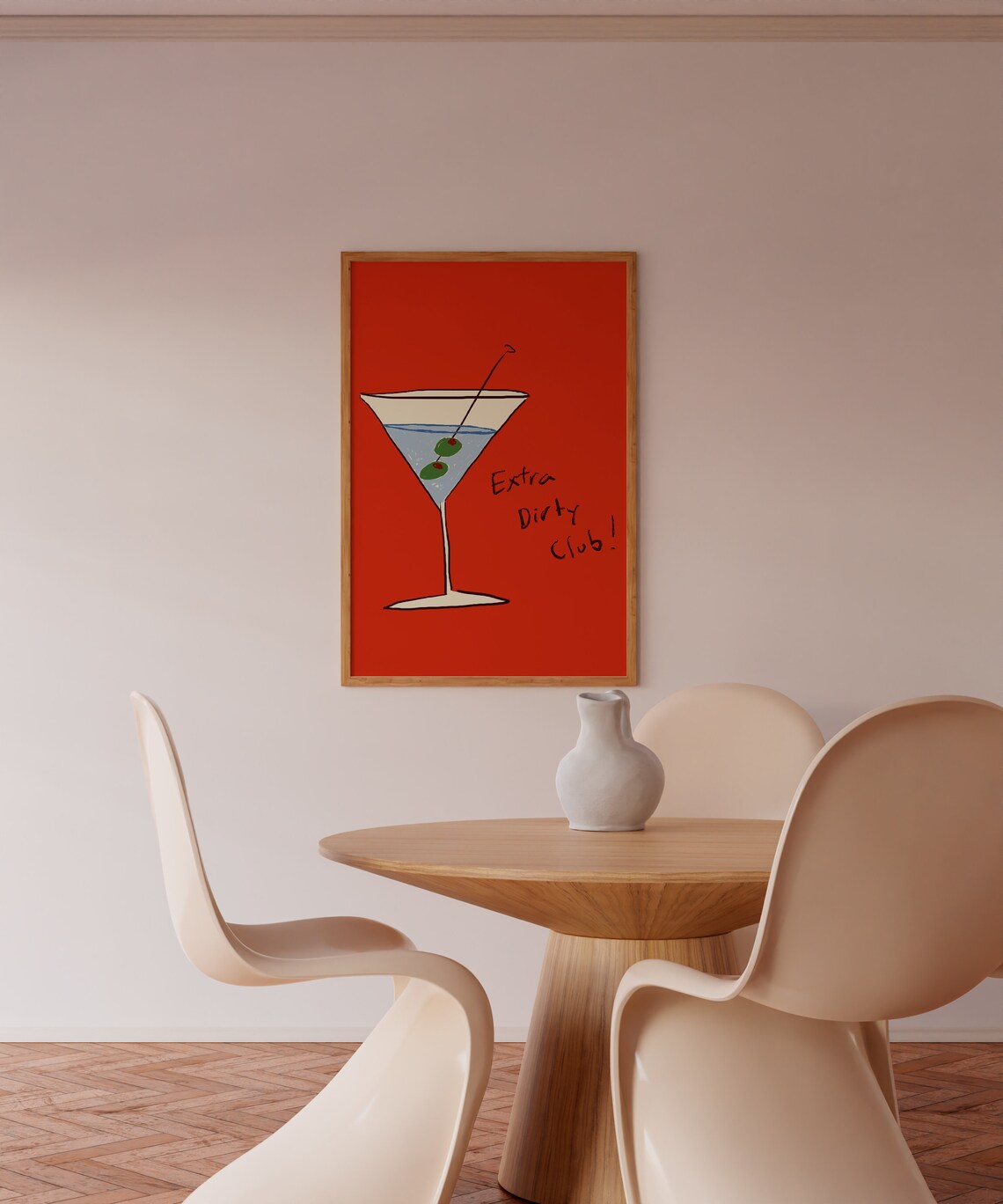 Kitchen Wall Art Red And Blue Cocktail Art Print