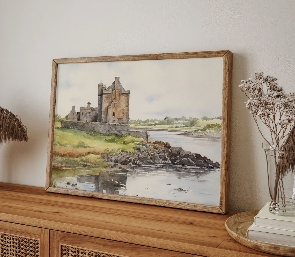 Dungaire Castle Watercolor Art Print, Galway Bay - Image 4