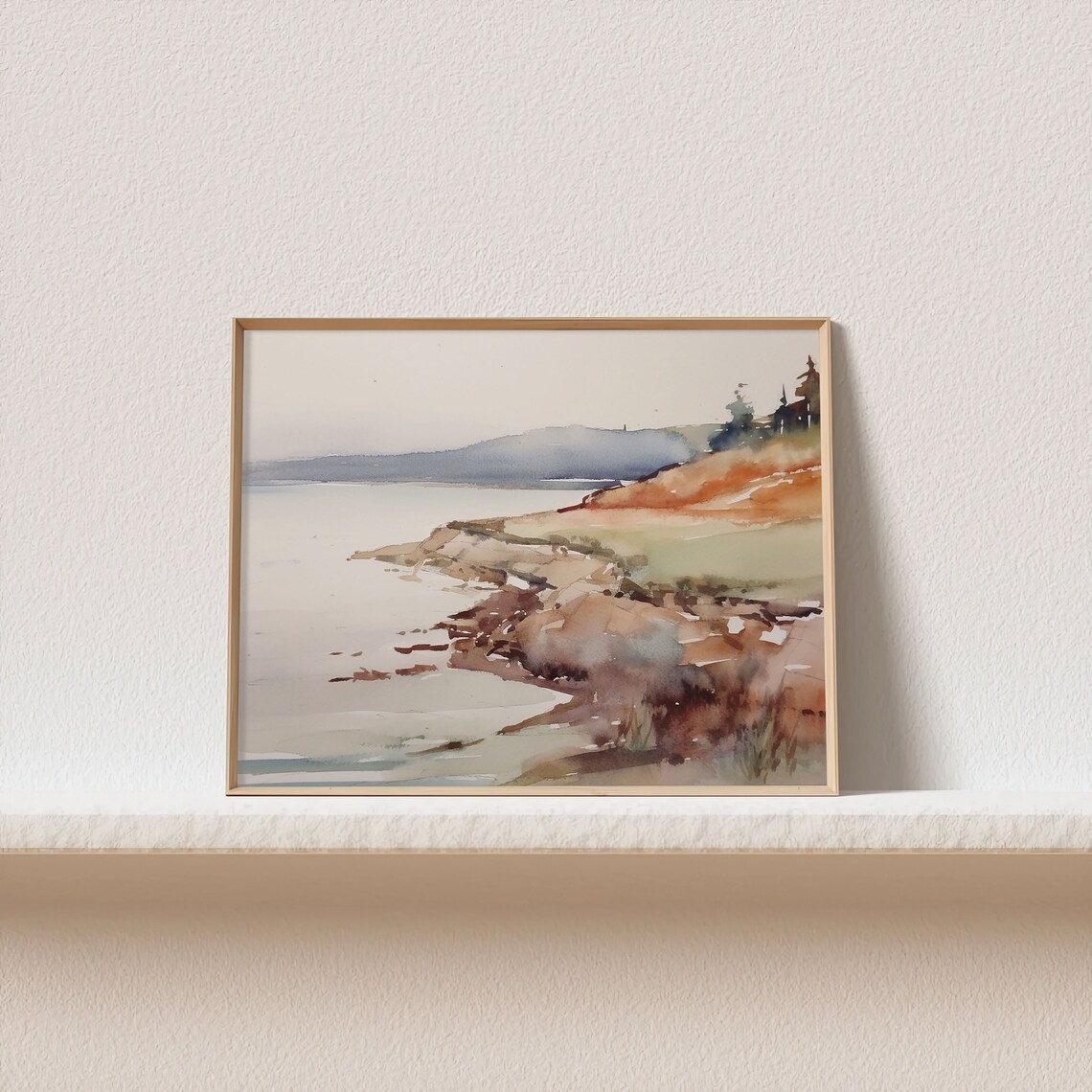 Lake Superior Watercolor Landscape Art Print - Image 2