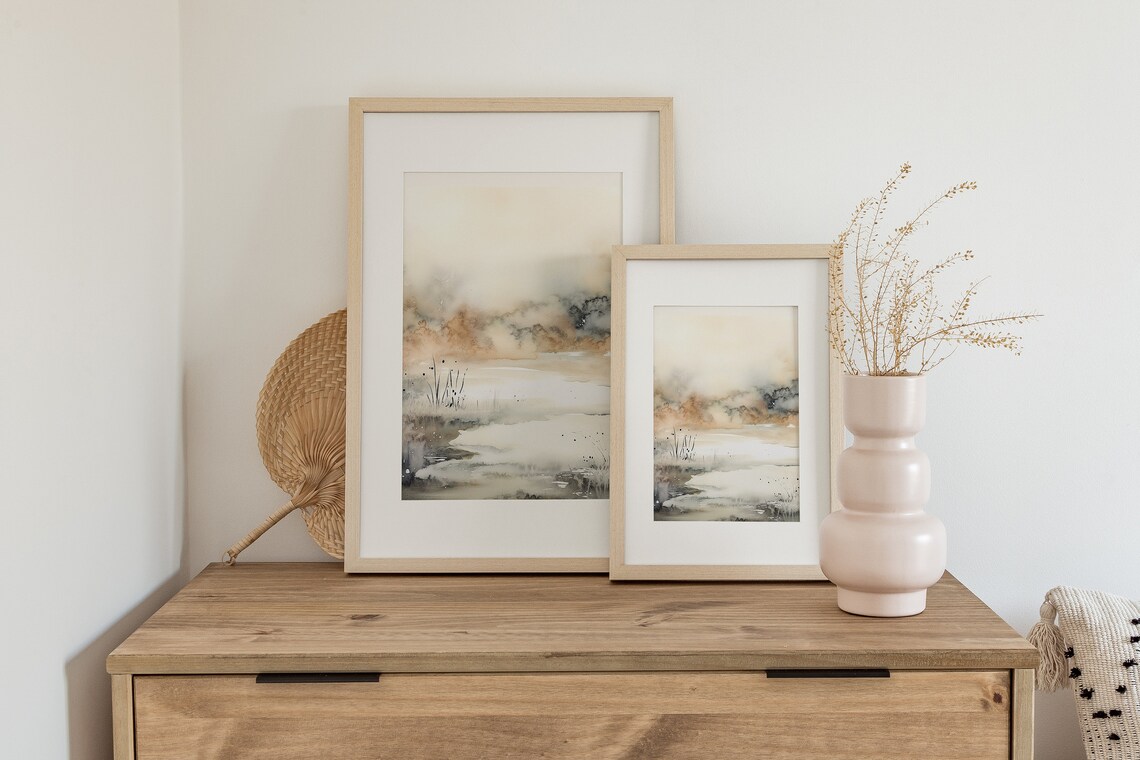Bald Knob Abstract Watercolor Landscape Art Print - Image 3