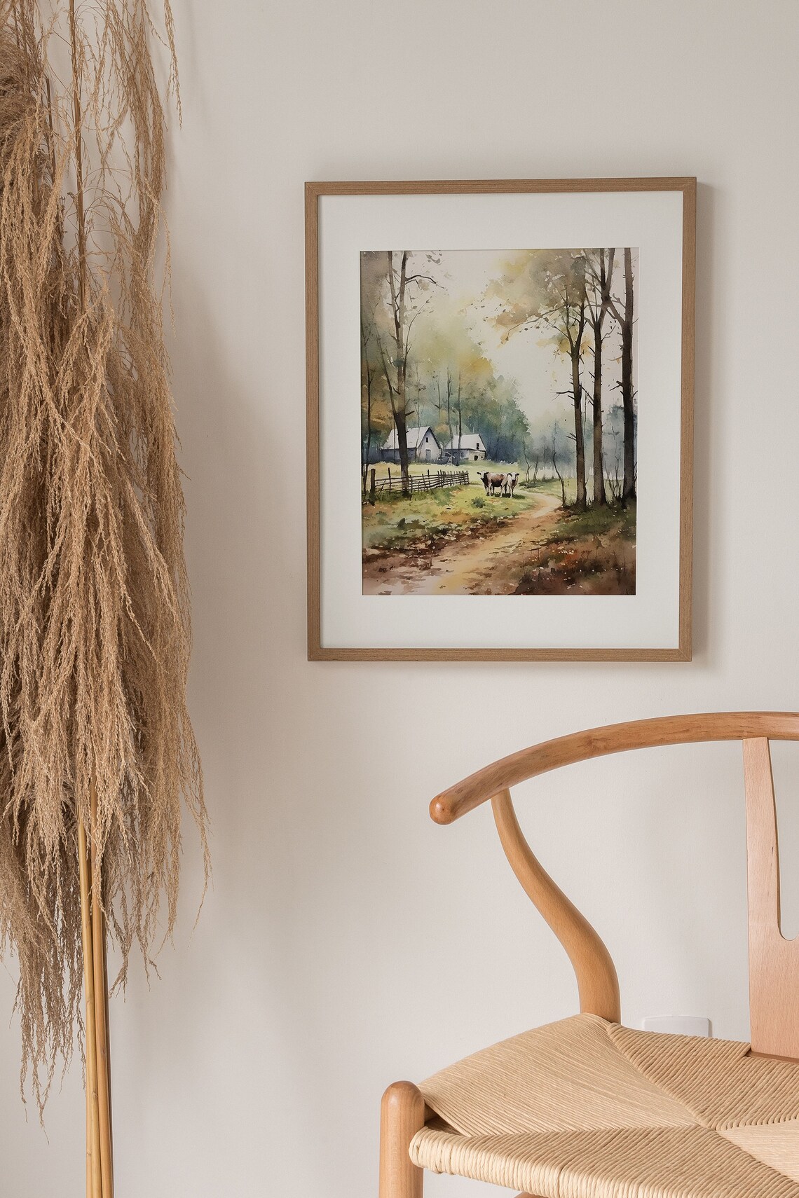 Berkshires Farm Scene Watercolor Art Print - Image 5