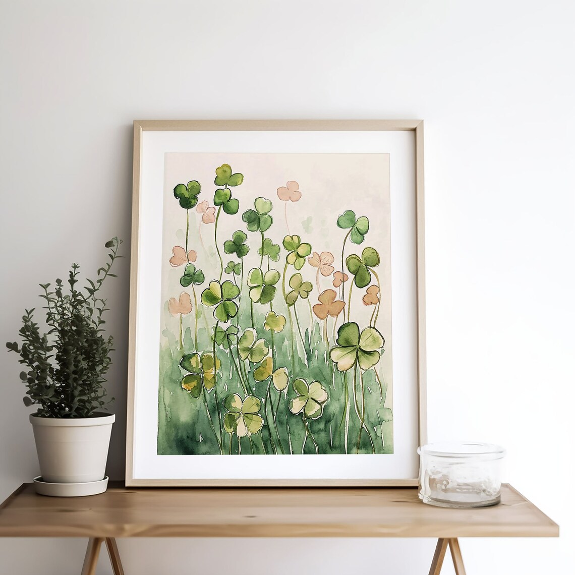 Clover Painting Floral Watercolor Art Print - Image 3