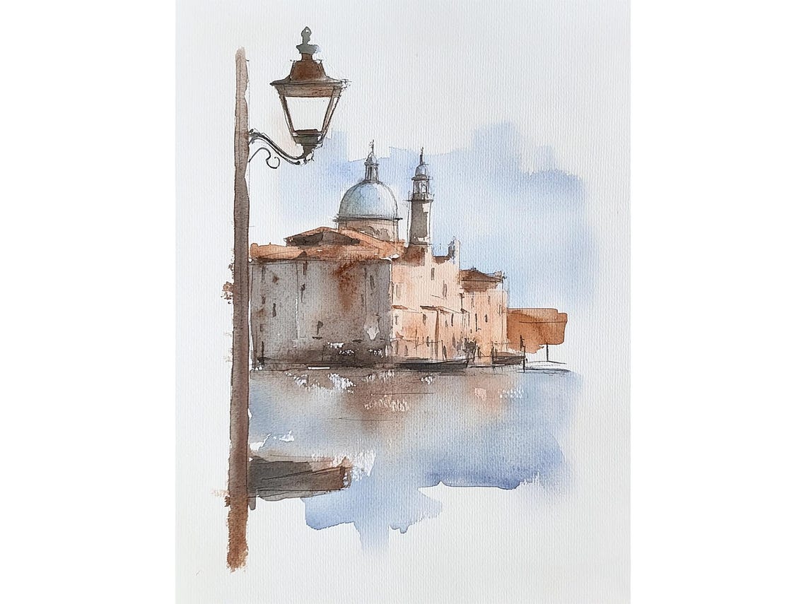 Venice Painting Grand Canal Watercolor Art Print Italian Cityscape Wall Art Travel Poster Bedroom Wall Art