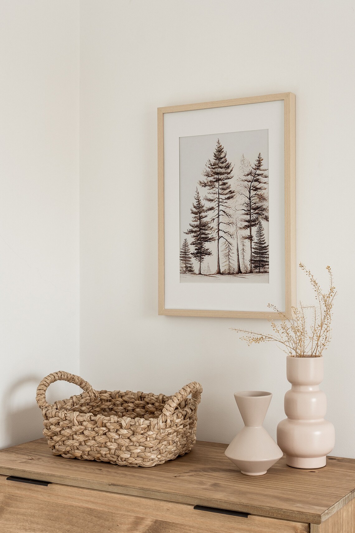 Pine Trees Watercolor Art Print, Lake House Decor - Image 4