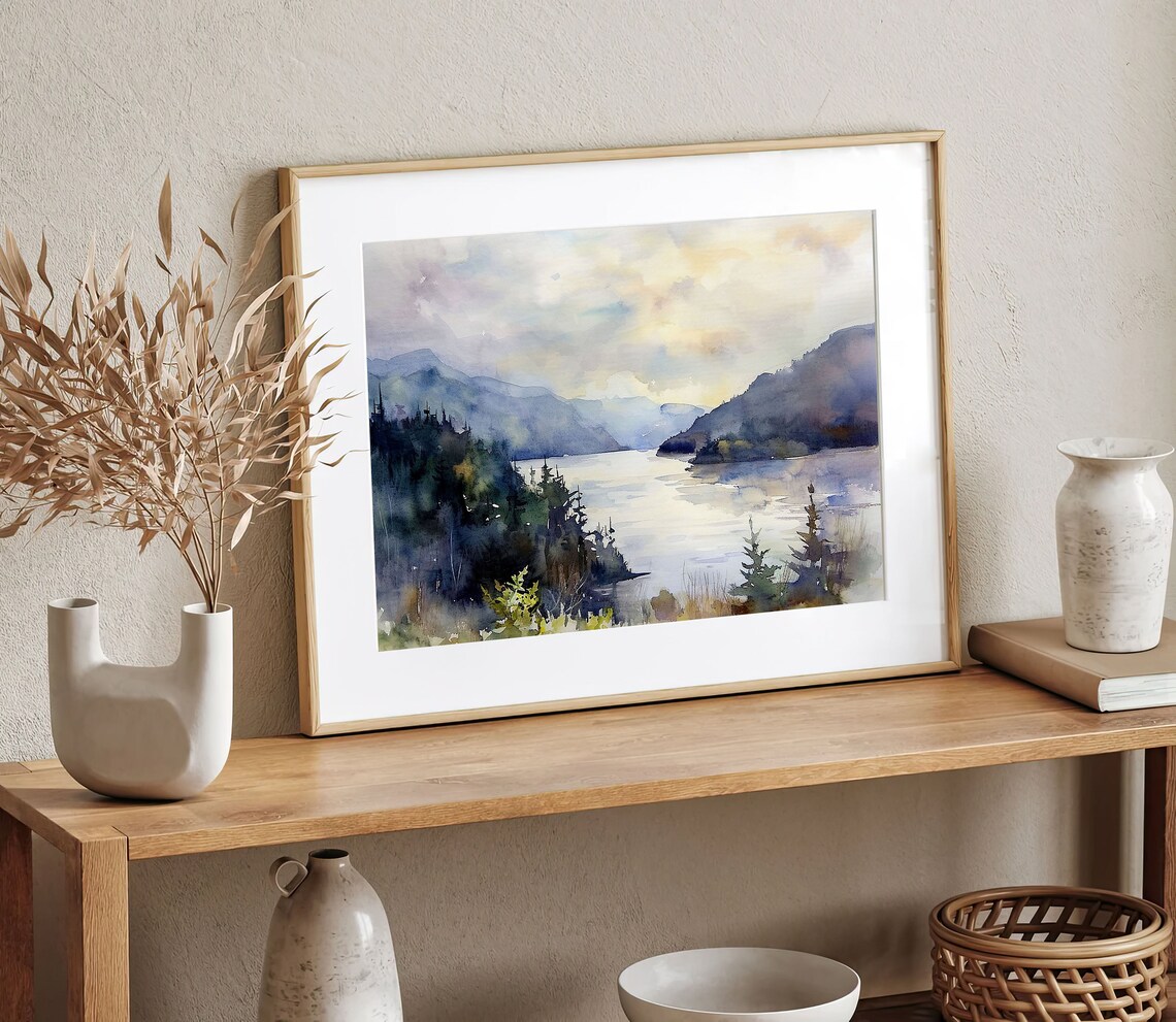 Hood River Columbia Gorge Watercolor Art Print - Image 4