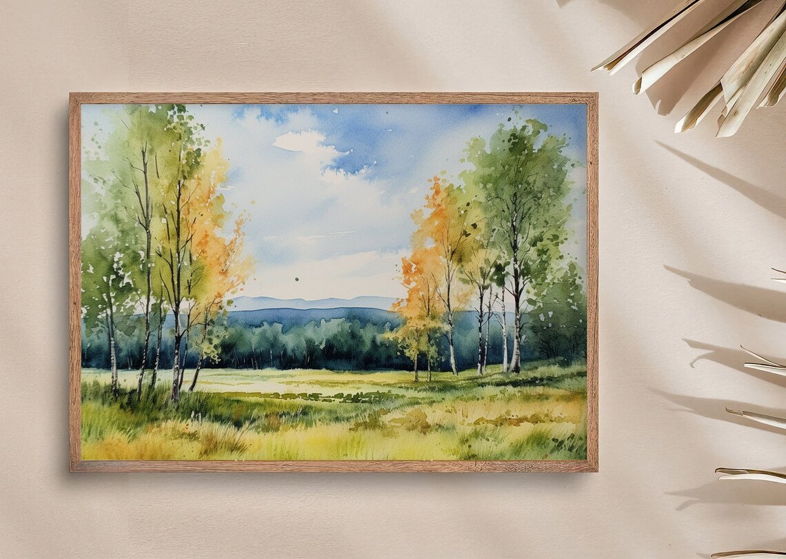Aspen Painting Colorado Birch Watercolor Landscape Art Print - Image 3