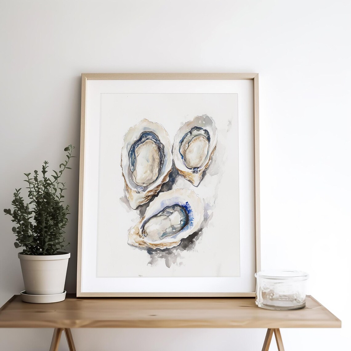 Oysters Watercolor Art Print, Coastal Decor - Image 4