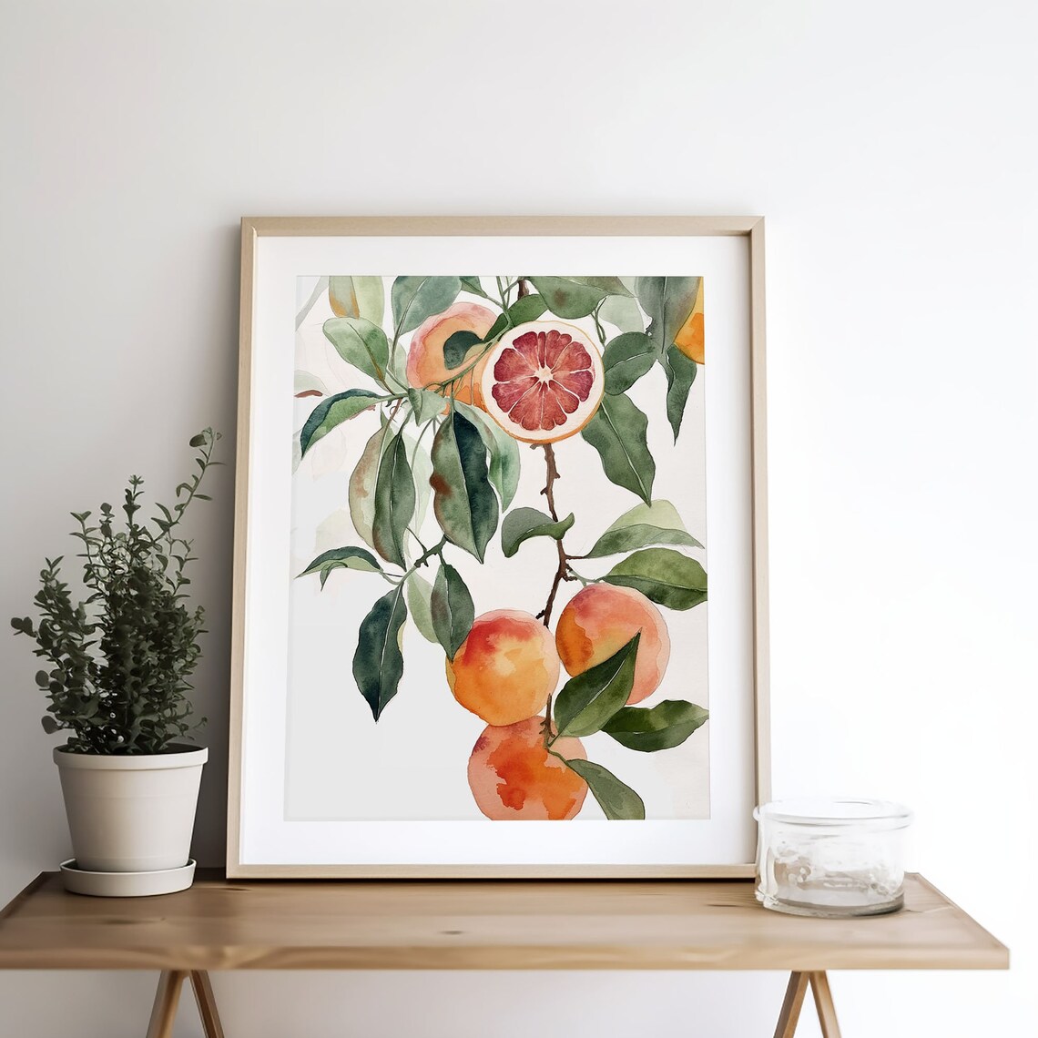 Grapefruit Tree Watercolor Painting Art Print - Image 5