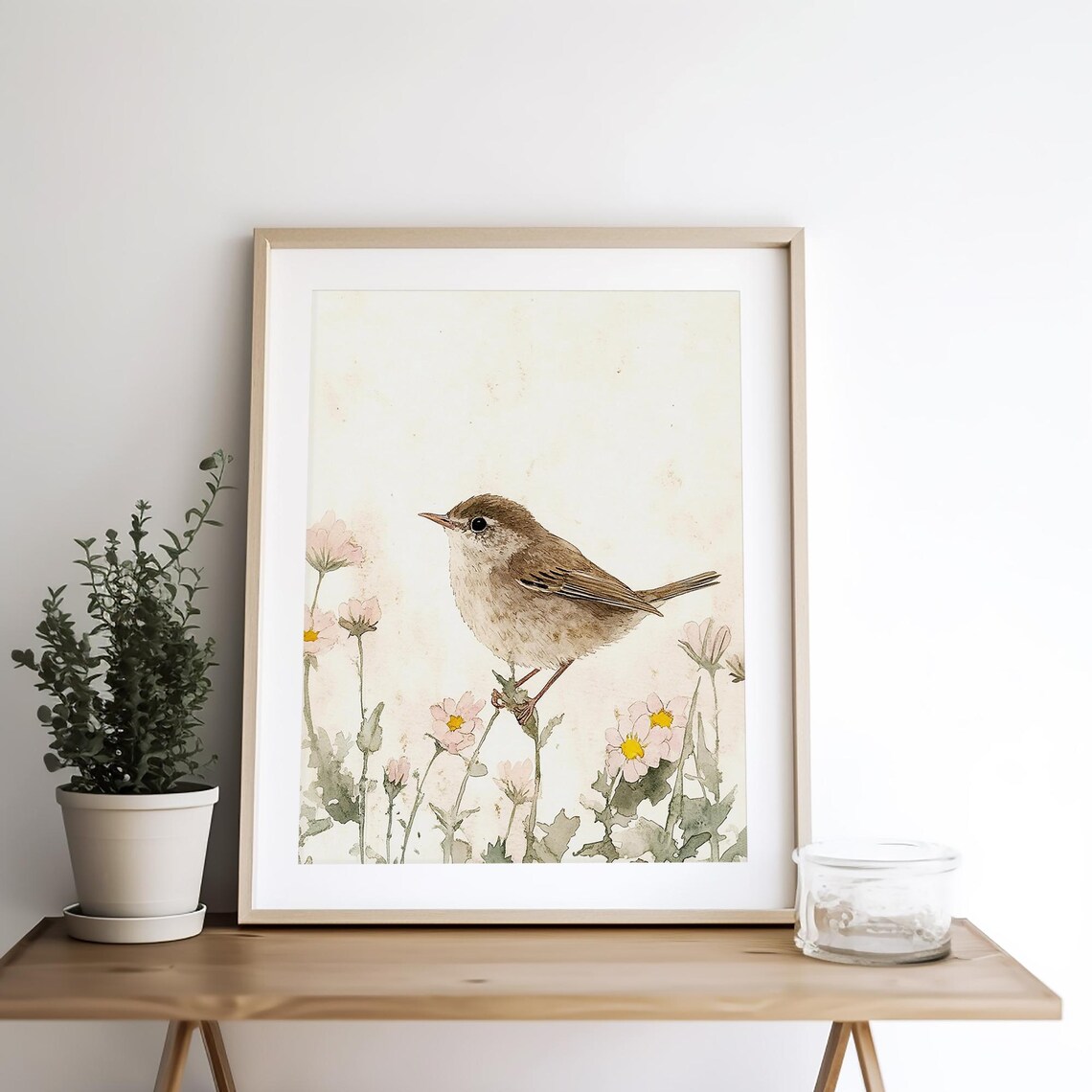 Wren Bird Watercolor Art Print, Kids Room Decor - Image 2