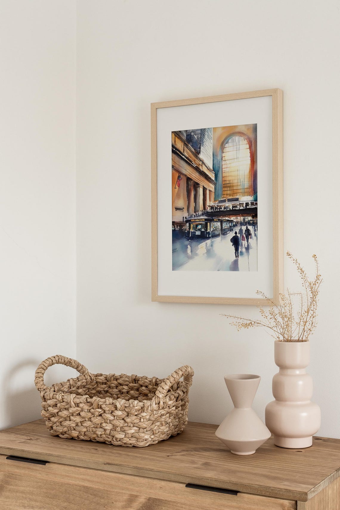 Grand Central Painting Nyc Watercolor Art Print New York Cityscape Wall Art Travel Poster Housewarming Gifts - Image 3