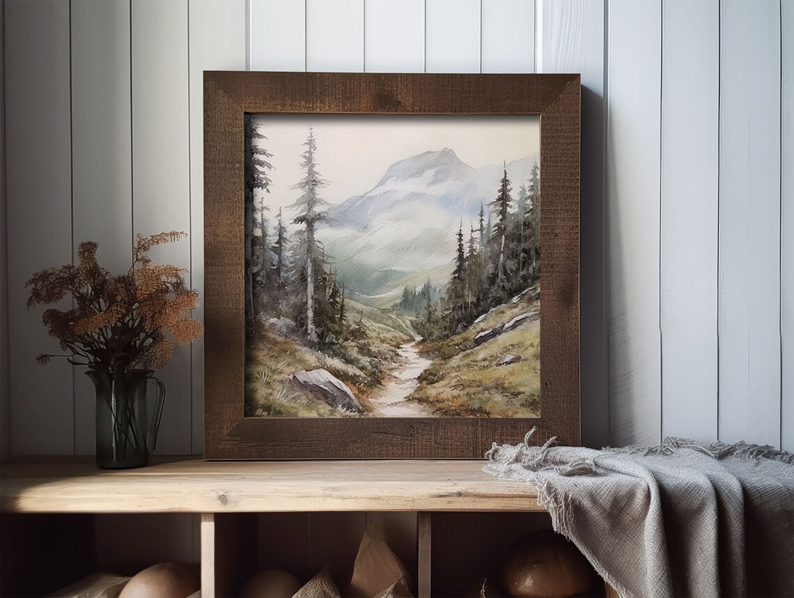 Mt Baker Watercolor Art Print, North Cascades Trail - Image 3