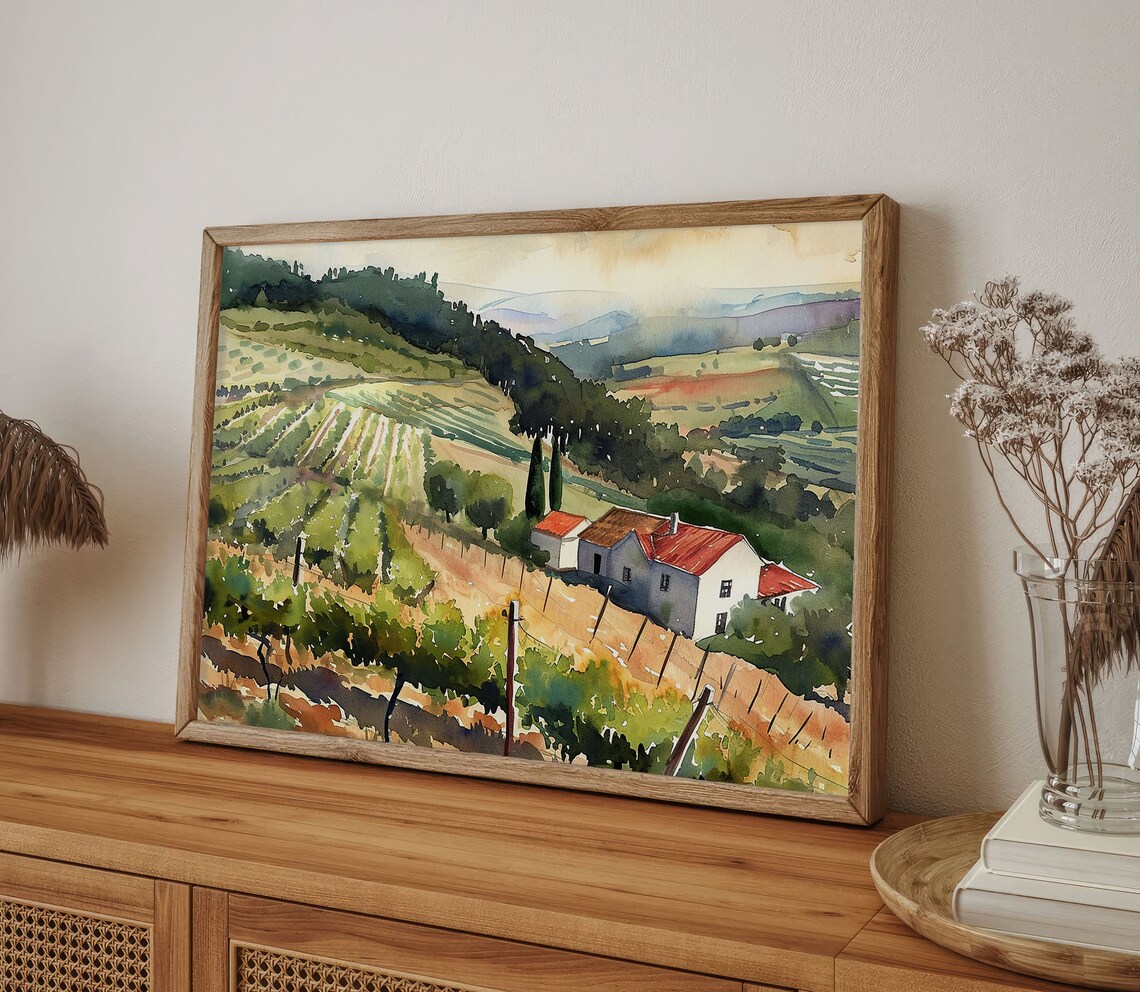 Port Wine Vineyard Watercolor Art Print, Portugal - Image 5