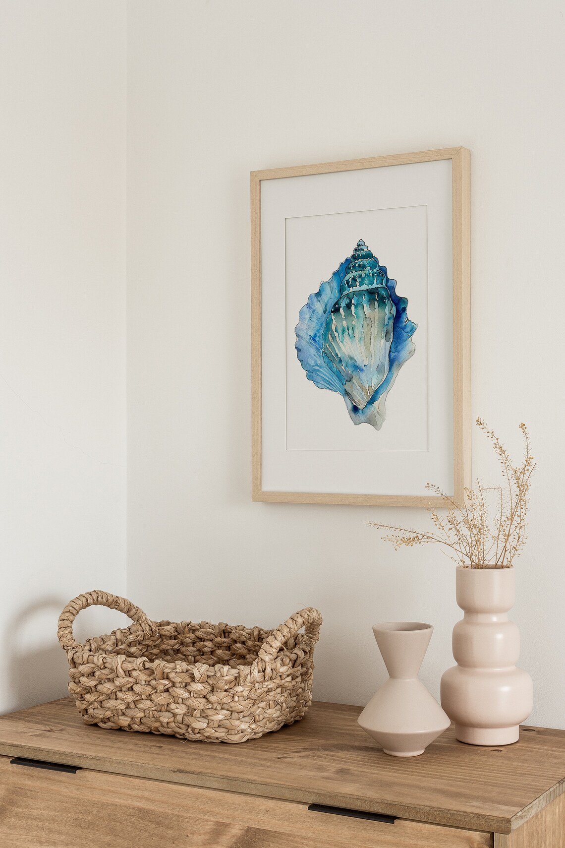 Seashell Watercolor Print, Coastal Nautical Art Print - Image 4