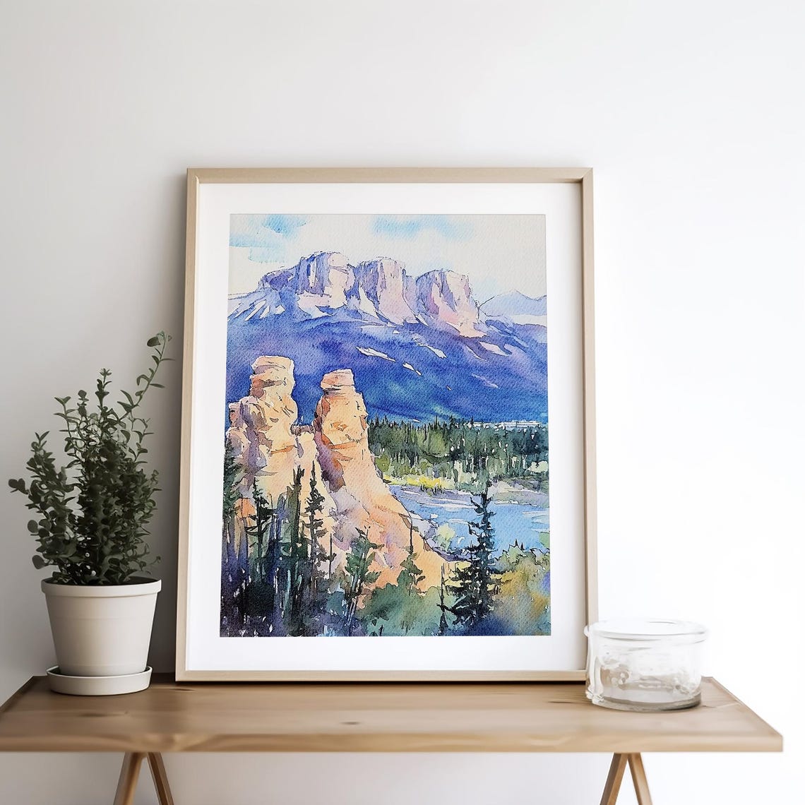 Red Rock Hoodoos Desert Canyon Pillars Mountain Watercolor Poster - Image 4