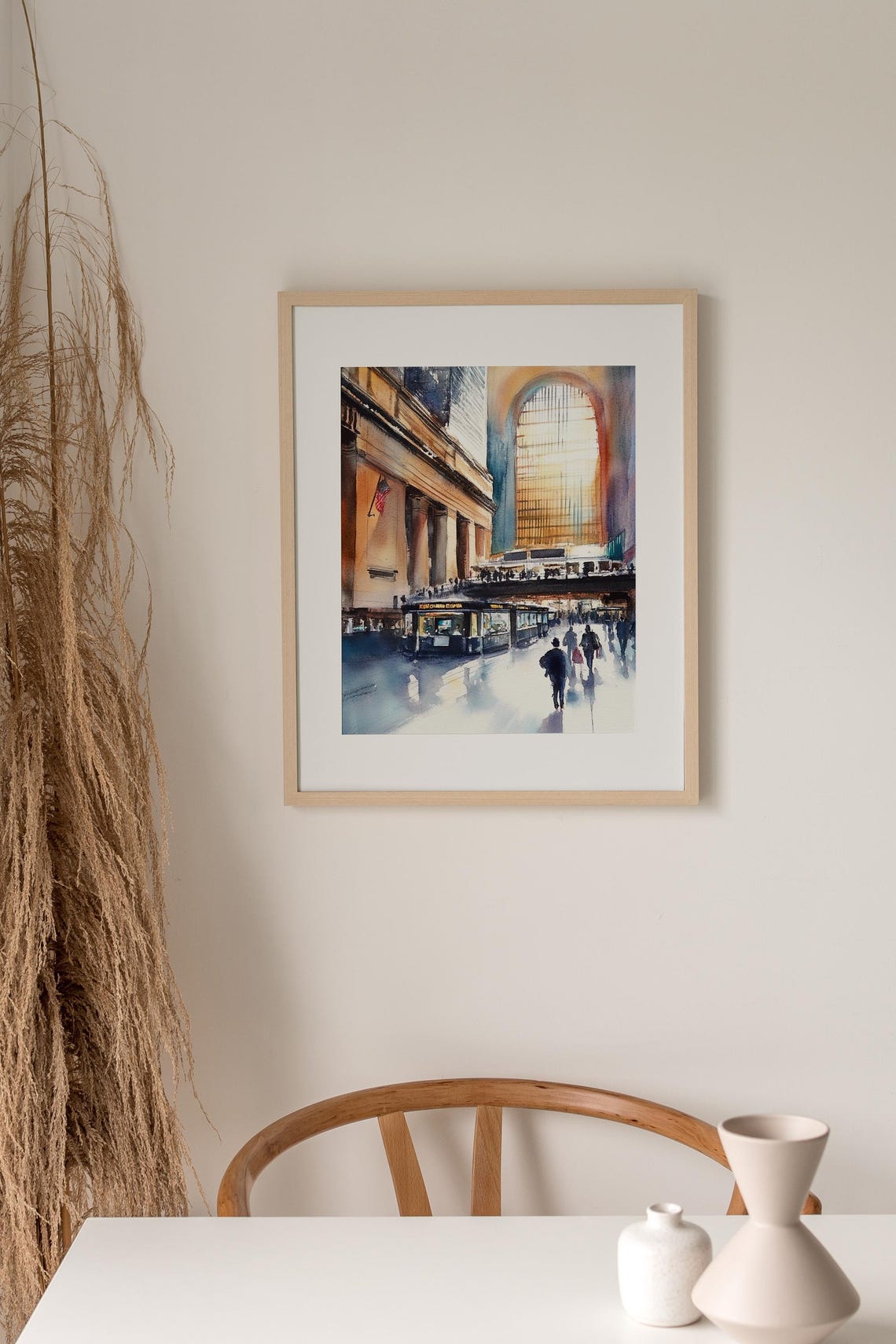 New York Grand Central Terminal Interior Watercolor Landmark Poster - Image 2
