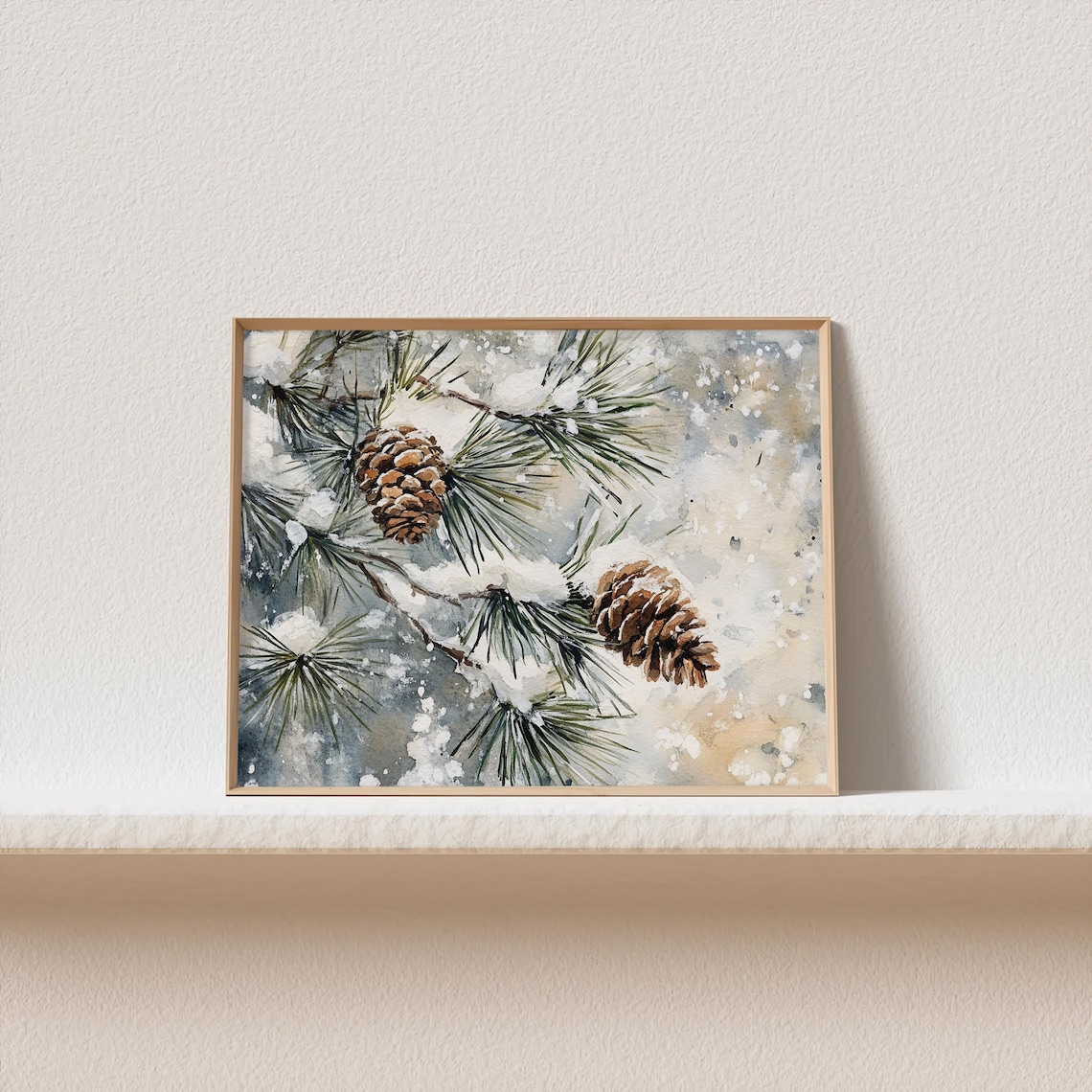 Pine Cone Painting Watercolor Evergreen Art Print - Image 2